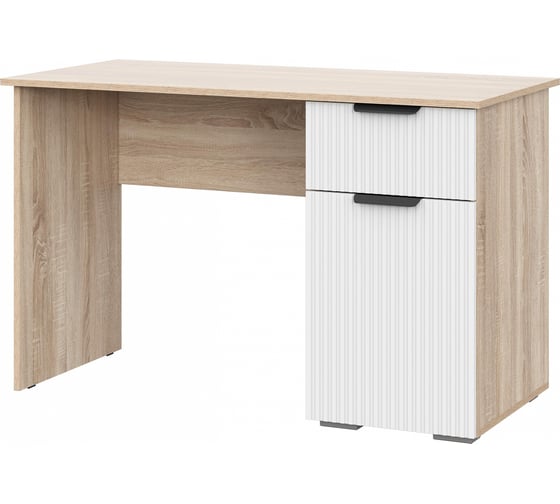 Компьютерный стол Woodville Стокгольм СТП03-1200 120x57x75, дуб сонома / line софт пломбир 579692 1