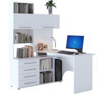 Компьютерный стол Woodville КСТ-14Л 140x123.5x182.8, белый, левый 506499