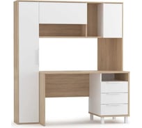 Компьютерный стол Woodville Комфорт 12.95 162x60,3x180 дуб сонома / белый PE шагрень 415713