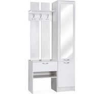 Прихожая Woodville Иннэс-3 бетон светлый / белый глянец 458350