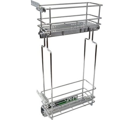 Выкатная корзина с доводчиком в верхнюю базу 150 мм (левая) Lemax PROF, хром VK-04-150-DL