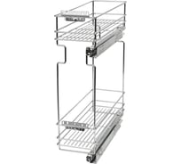 Выкатная корзина бутылочница с доводчиком в базу 200 мм (правая) Lemax PROF, хром VK-03-200-DR