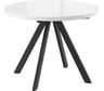 Стол МАМАДОМА Рондо М D100, Стекло белое Optiwhite/черный 101941