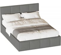 Кровать Мебельград Октавия 1800 стандарт лана серый вариант 1 (с ортопедическим основанием подъемным механизмом и бельевым ящиком) 66229