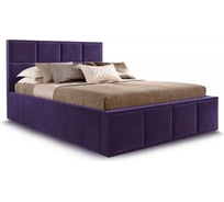 Кровать Мебельград Октавия 1600 стандарт мора фиолетовый вариант 3 (с ортопедическим основанием подъемным механизмом и бельевым ящиком) 66225