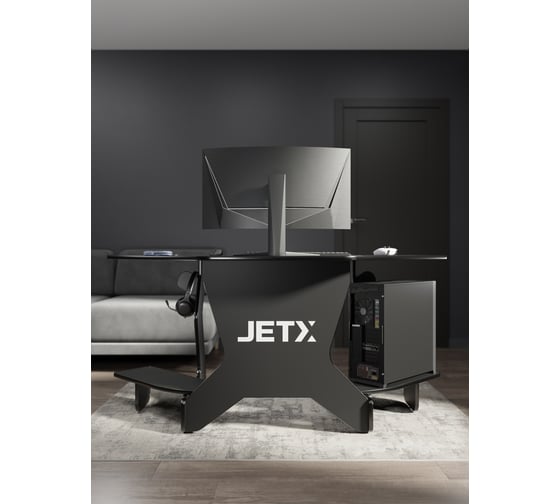 Игровой угловой компьютерный cтол VMMGame JETX DARK BLACK SF-1BBK