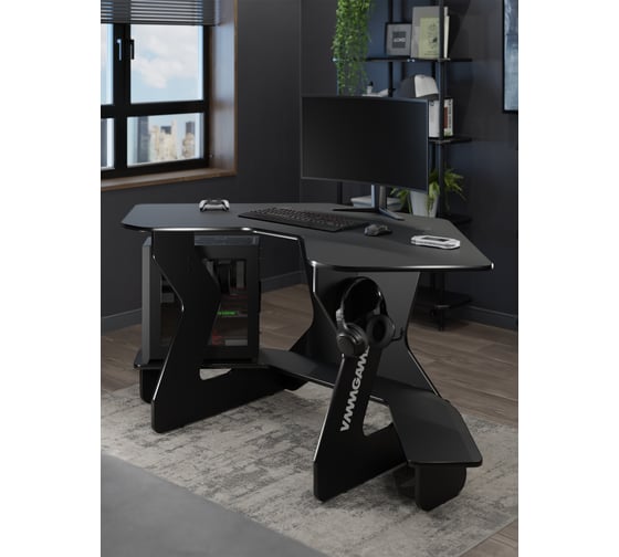 Игровой угловой компьютерный cтол VMMGame JETX DARK BLACK SF-1BBK