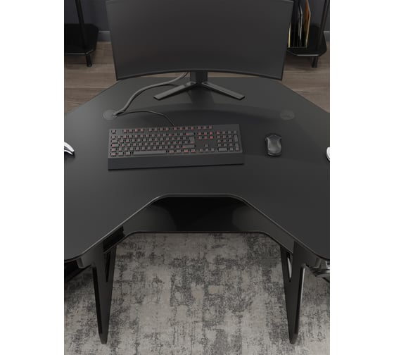 Игровой угловой компьютерный cтол VMMGame JETX DARK BLACK SF-1BBK