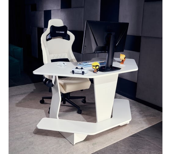 Игровой угловой компьютерный cтол VMMGame JETXmini LIGHT WHITE SF-1WWE-M
