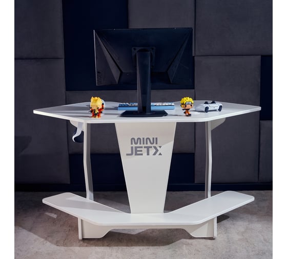 Игровой угловой компьютерный cтол VMMGame JETXmini LIGHT WHITE SF-1WWE-M