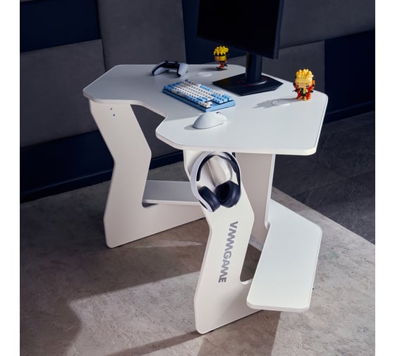 Игровой угловой компьютерный cтол VMMGame JETXmini LIGHT WHITE SF-1WWE-M