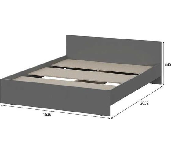 Кровать Арника Денвер Модульная система, 1.6x2.0, графит серый 00-00144789
