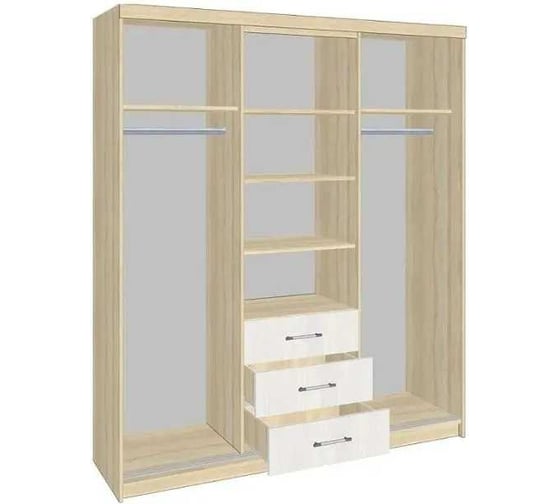 Шкаф-купе Арника Фортуна 1.7м, сонома+анкор светлый ЗРК 00-00144638