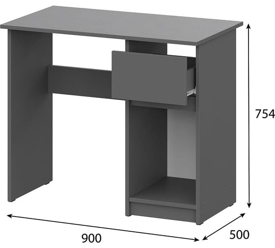 Модульная система Арника Денвер стол письменный, 0.9 м, графит серый 00-00144784