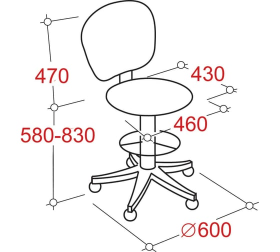Кресло кассира ООО Комус UNRegal gtsN3 ring base, ткань черная С-11x 204183
