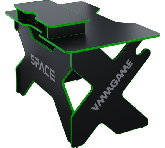 Игровой стол с подставкой для монитора VMMGAME SPACE 120 DARK зелёный BASE ST-1-BS-1-BGN-120SET 1