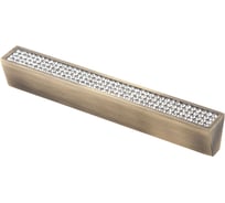 Ручка-скоба с кристаллами KERRON 128 мм, Д140 Ш22 В17, античная бронза CRL06-128 BA