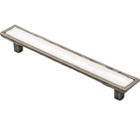 Ручка-скоба с фарфором KERRON 128 мм, чернёный старинный цинк SF15-11-128 BAZ