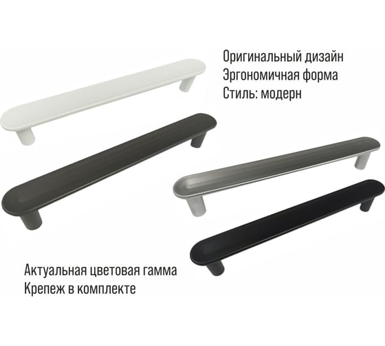 Ручка-скоба мебельная Trodos DMZ-22650 128 мм, сплав ЦАМ, черный матовый 303627