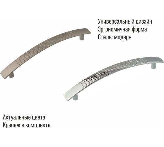 Ручка-скоба мебельная Trodos ZY-9B 96 мм, сплав ЦАМ 22гр, никель 303219