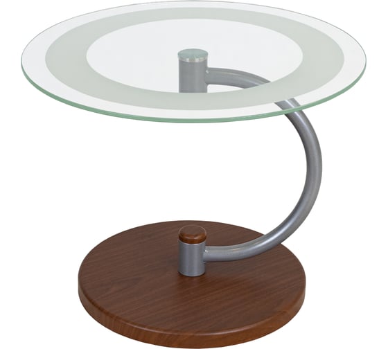 Стол журнальный Мебелик Дуэт 13Н металлик/сред.-кор/прозр. 7331 1