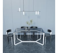 Стол прямоугольный обеденный с металлическим подстольем GENGLASS BEYSO GGT-04-3-T-160-80