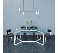 Стол прямоугольный обеденный с металлическим подстольем GENGLASS BEYSO GGT-04-3-B-160-80