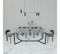 Стол прямоугольный обеденный с металлическим подстольем GENGLASS BEYSO GGT-04-2-C-180-80