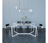 Стол прямоугольный обеденный с металлическим подстольем GENGLASS BEYSO GGT-04-3-C-160-80
