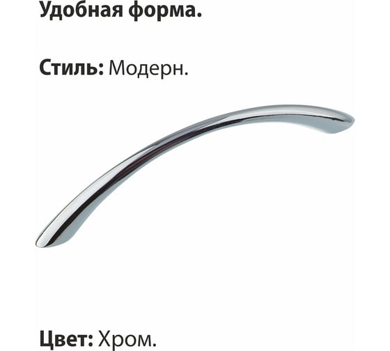 Ручка-скоба мебельная ZY-8С 128мм сплав ЦАМ 32гр, хром Trodos 303178