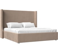 Интерьерная кровать Лига диванов Ларго 180 велюр бежевый 120723