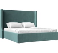 Интерьерная кровать Лига диванов Ларго 180 велюр бирюзовый 120724