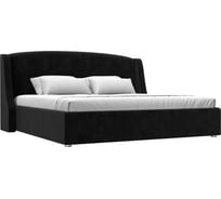 Интерьерная кровать Лига диванов Лотос 200 велюр черный 120804