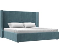 Интерьерная кровать Лига диванов Ларго 200 велюр бирюзовый 120745