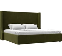 Интерьерная кровать Лига диванов Ларго 200 микровельвет зеленый 120752