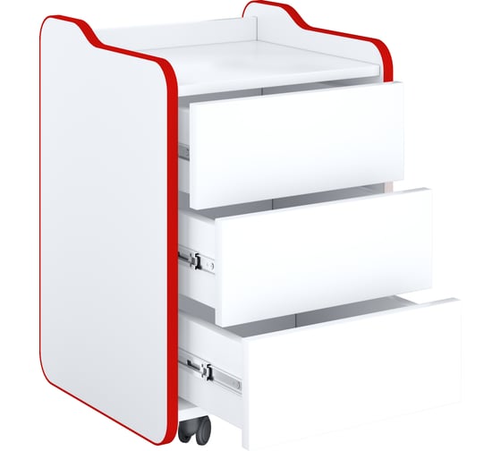 Тумба для игрового компьютерного стола VMMGAME CASE 40 WHITE RED CS-1WERD