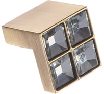 Ручка-кнопка Kerron с кристаллами, 16 мм, бронза CRL01 BA