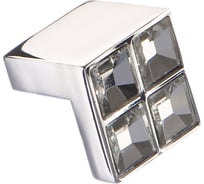 Ручка-кнопка Kerron с кристаллами, 16 мм, хром CRL01