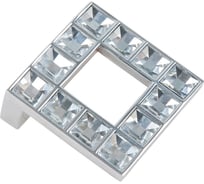 Ручка-кнопка Kerron с кристаллами, 32 мм, хром ACR17