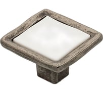 Ручка-кнопка c фарфором KERRON чернёный старинный цинк KF08-11 BAZ