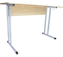 Стол-парта ОФИСМАГ 2-местный регулируемый Умник, 1200x500x520-640 мм, рост 2-4, серый каркас, Лдсп клён 532724