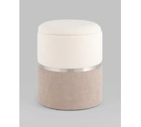 Пуф Стул Груп Кэрри с ящиком, шенилл серый, серебро 19A060CHHS HT2303-01-04