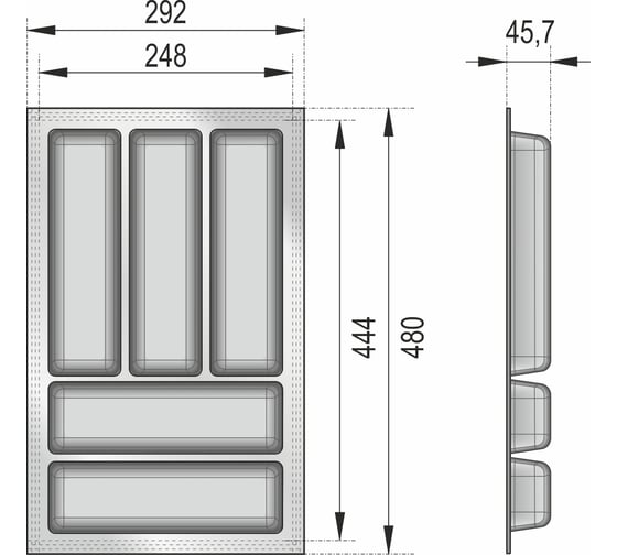 Блок-константа для столовых приборов BOYARD BLOKI 292x480 графит 900011
