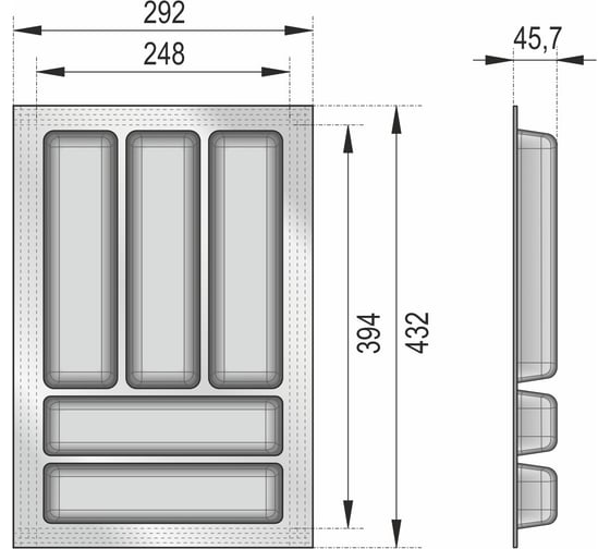 Блок-константа для столовых приборов BOYARD BLOKI 292x430 графит 900005