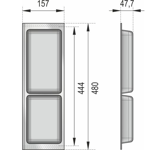 Дополнительный широкий блок BOYARD BLOKI 157x480 графит 900010