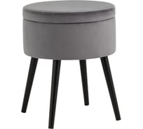 Пуф Стул Груп Клайс с ящиком для хранения, велюр серый vd-clays-b27