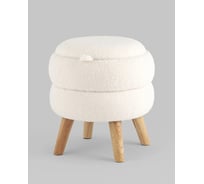 Пуф Стул Груп Винни S с ящиком, тедди, белый 22A1317 HY-3