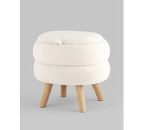 Пуф Стул Груп Винни M с ящиком, тедди, белый 22A1327 HY-3