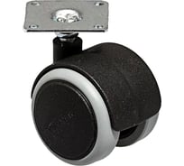 Двойной ролик на площадке Suki 50 мм, резиновый/черный 159980