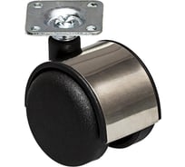 Двойной ролик на площадке Suki 50 мм, черный/хром 160000